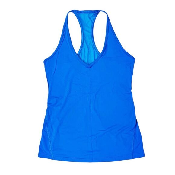 Lululemon Wild And Free Tank Top Bright Shocking Blue Mesh Back Size 6 - Picture 4 of 8